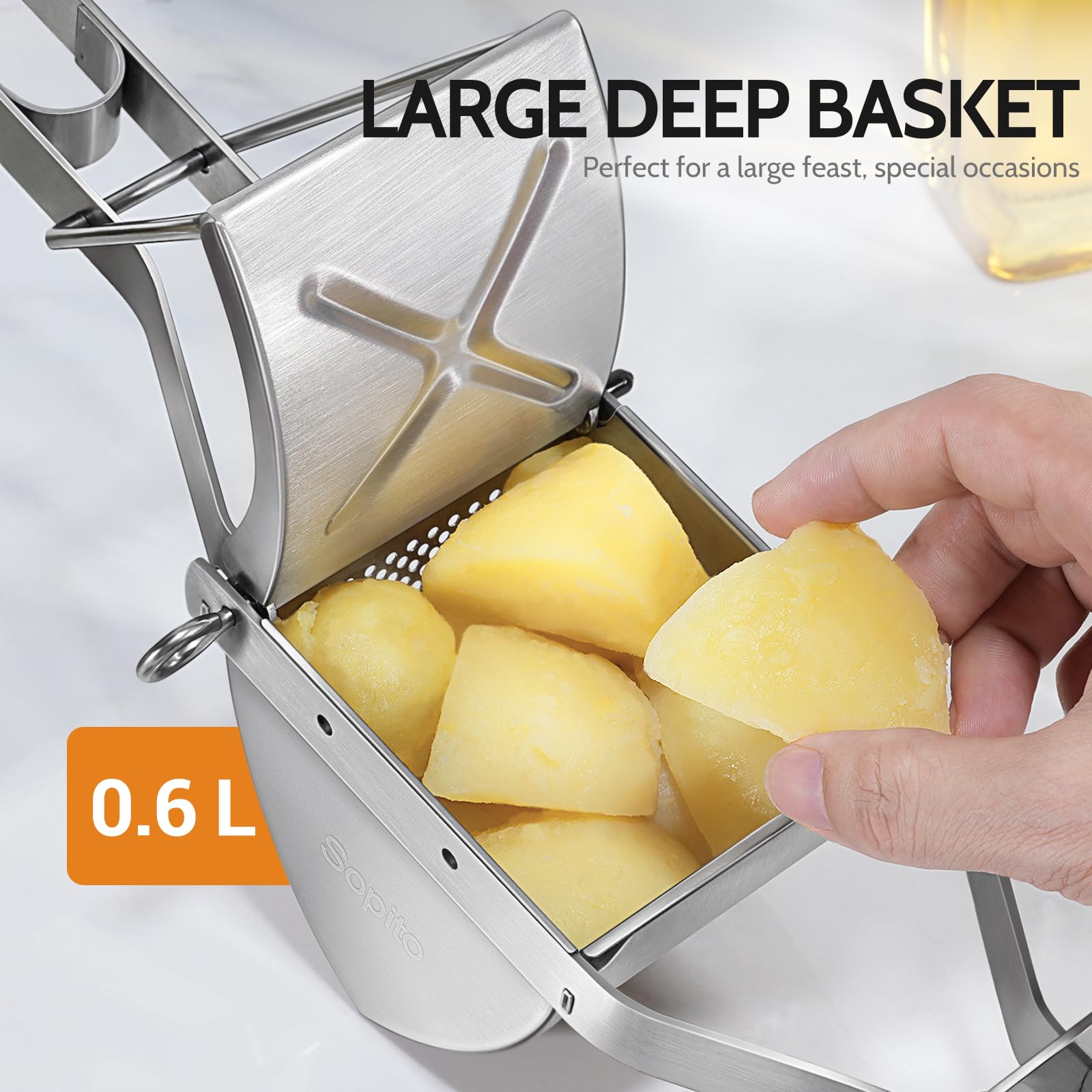 Sopito Schiacciapatate, Schiacciapatate Acciaio Inox per Purè di Patate, Verdura E Frutta