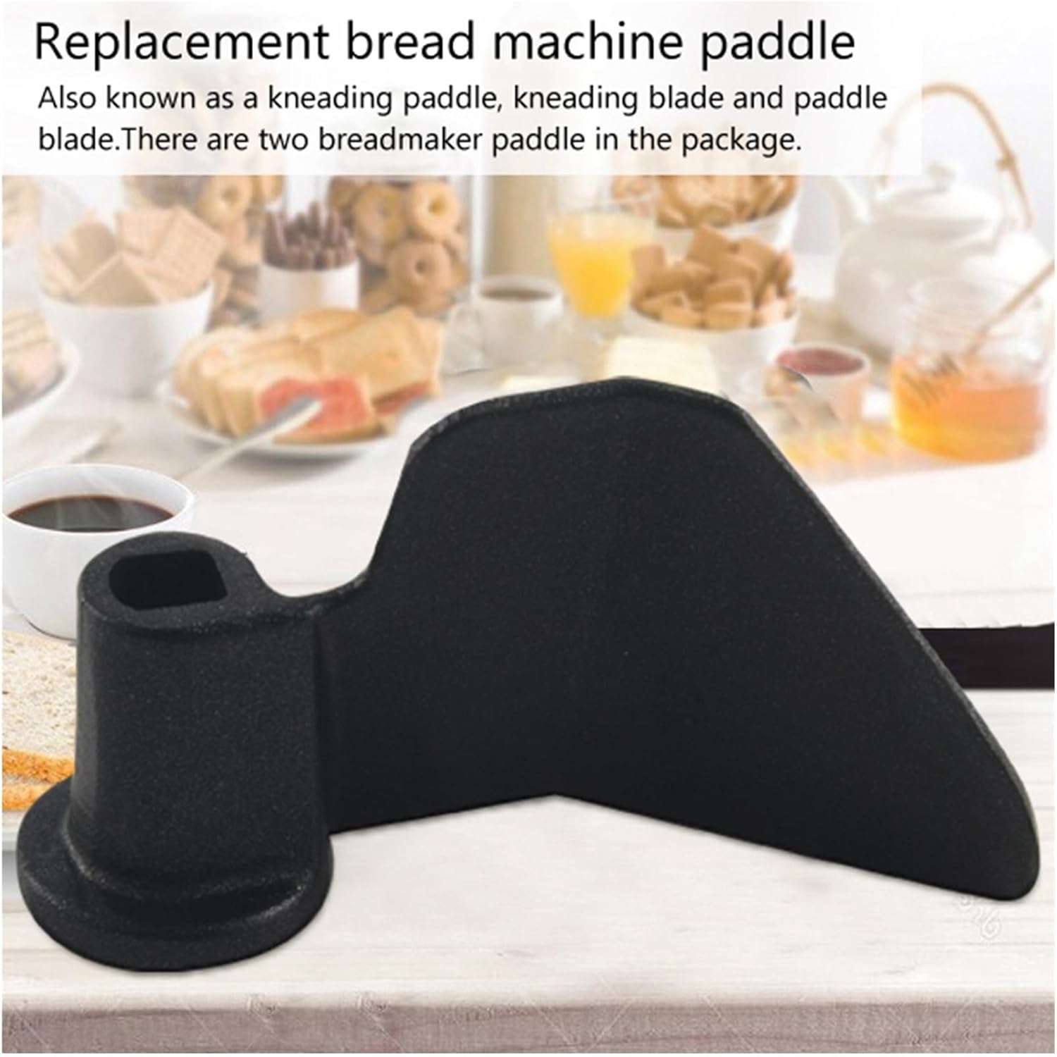 2 Pack Carbon Steel Non-Stick Coating Breadmaker Paddle, Replacement Parts Paddle For Bread Maker Machine