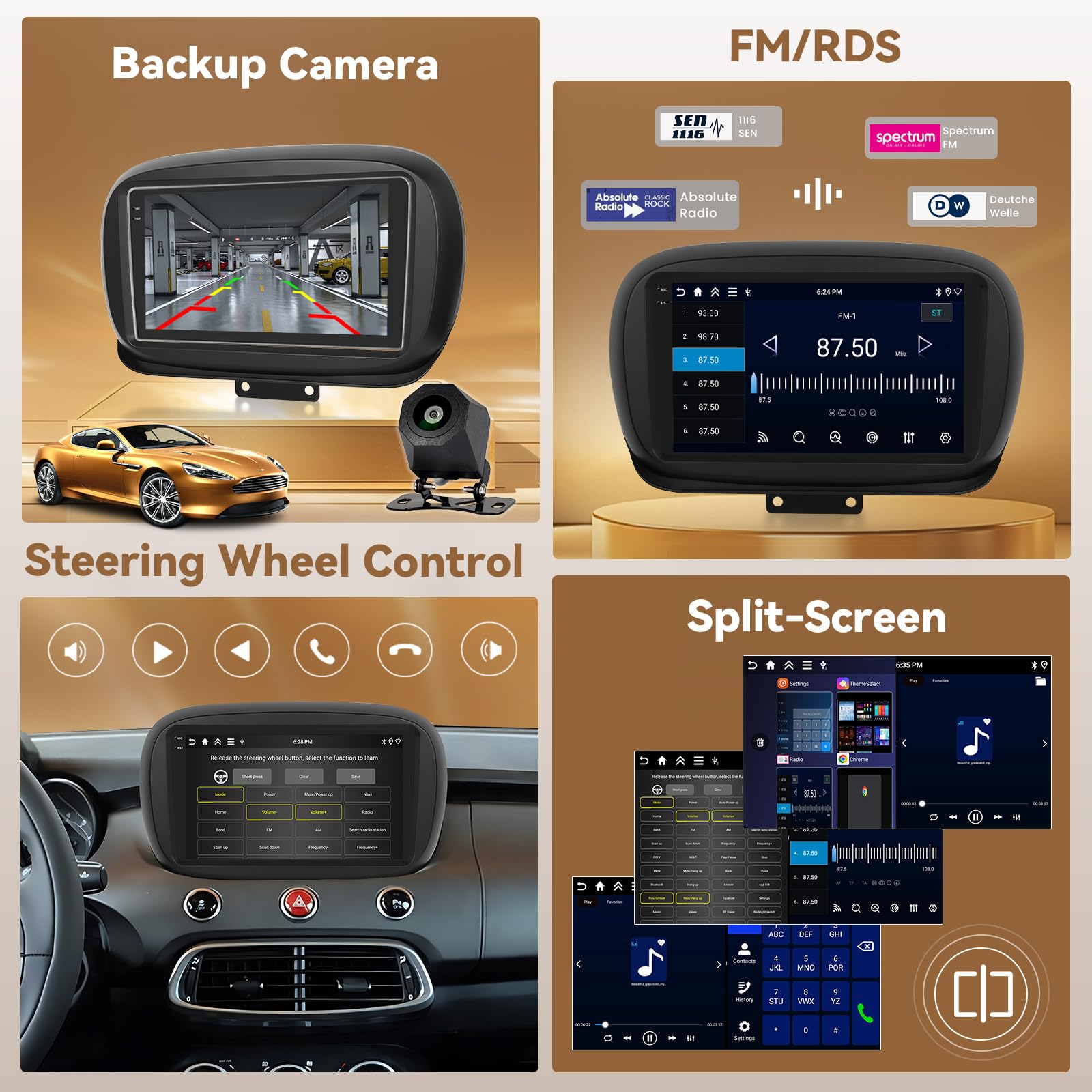 Fiat 500x radio samochodowe Fiat 500x radio samochodowe Fiat 500x Fiat 500x 2014 2015 2016 2017 2018 2019 2020 9-calowy ekran Fiat 500x nawigacja samochodowa Fiat 500x carplay Fiat 500x radio samochod