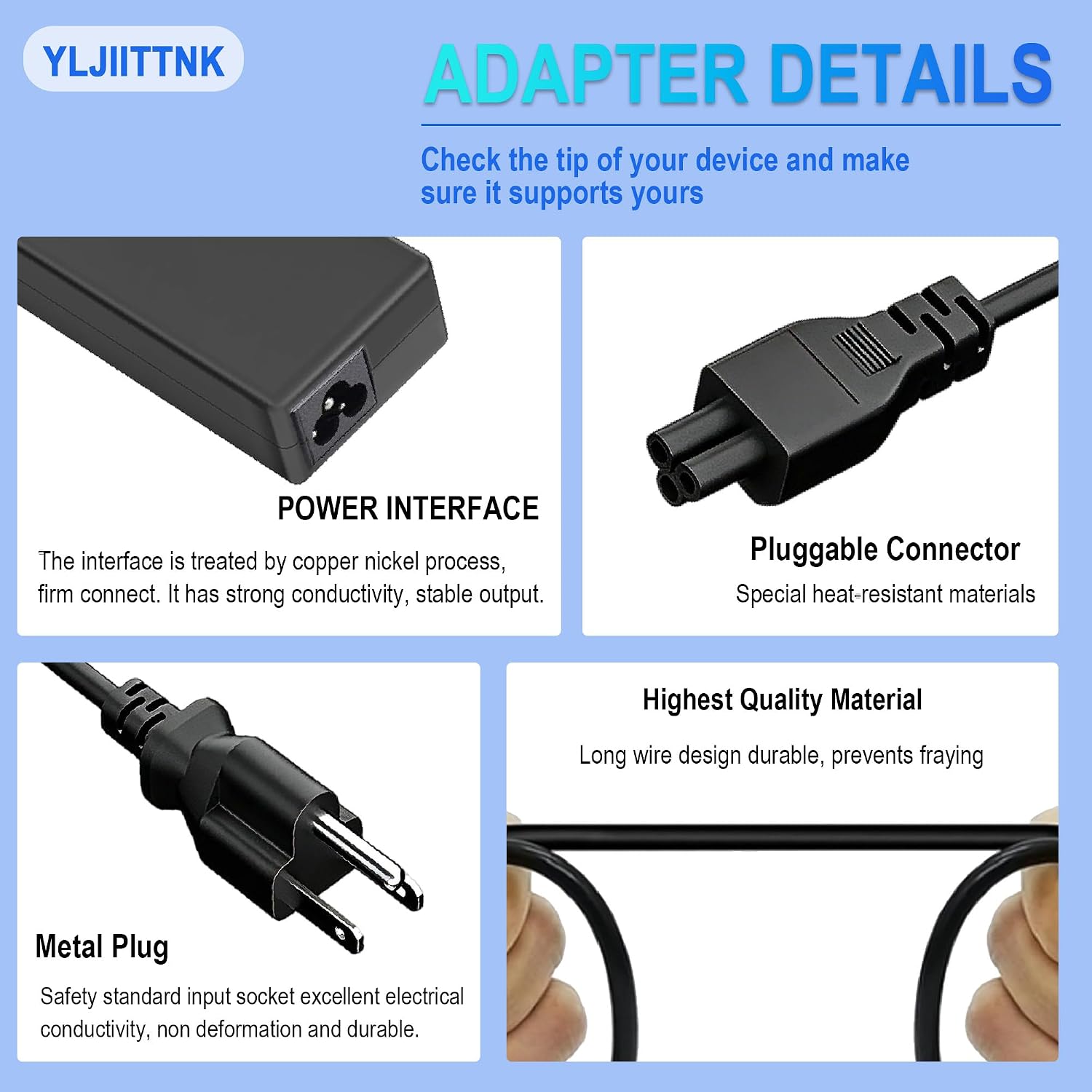 45W Laptop Charger for HP Pavilion Envy Spectre Stream EliteBook 4.5x3.0mm image 4