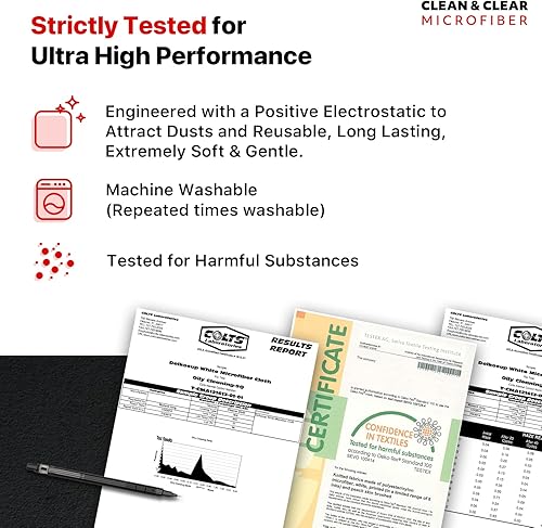 Miniatura 3 de 9 paños grandes de fibra Clean & Clear, alta calidad, para limpiar lentes de cámara, anteojos, pantallas y todo tipo de lentes , Paquete de 212