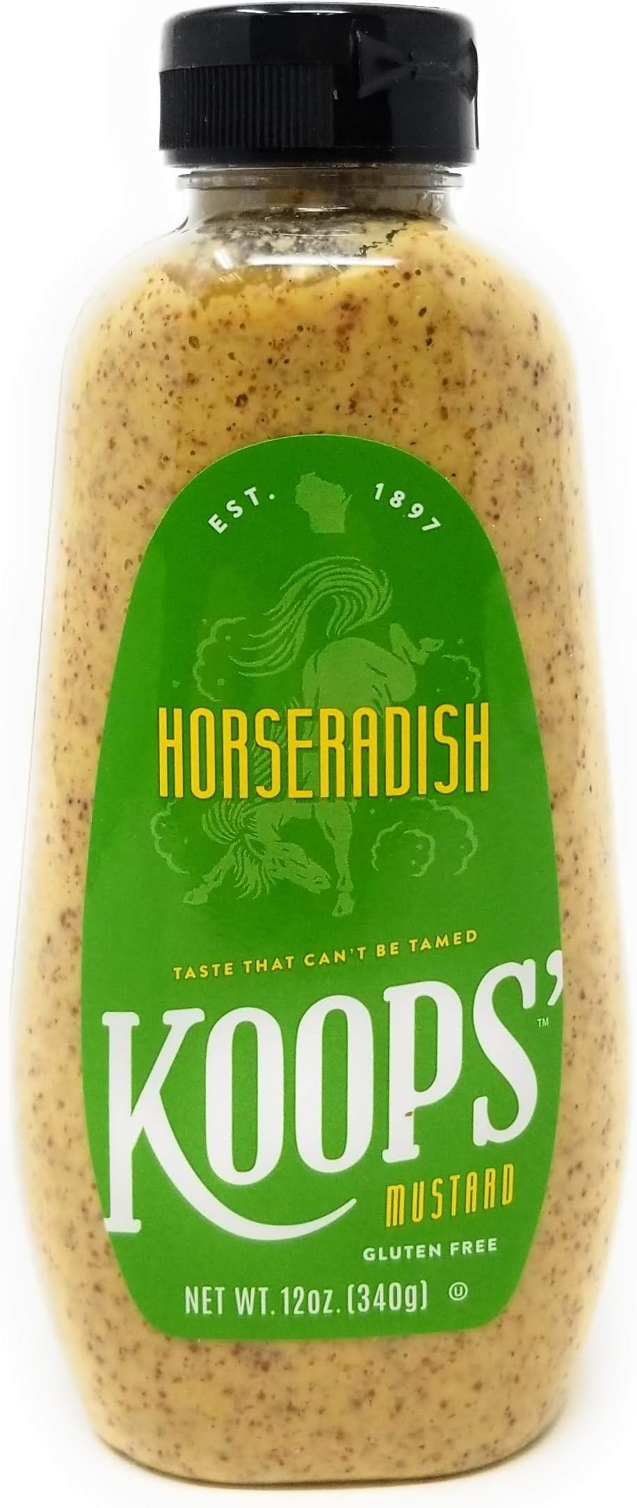 KOOPS' Mustard Squeeze Horseradish Gluten Free 12 Ounce (3 Pack)