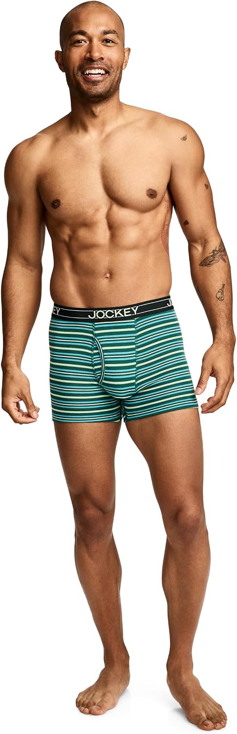 Jockey Men's Underwear Lightweight Cotton Blend 5" Boxer Brief - 4 Pack