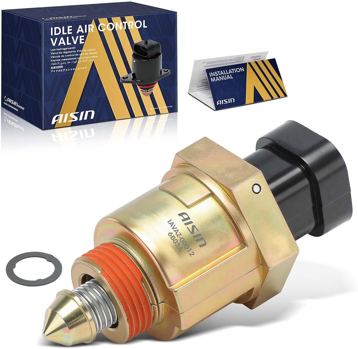 AISIN AFTERMARKET IAVAZ-00012 Idle Air Control (IAC) Valve - Compatible with Chevrolet Camaro 1985-1992, C1500 C2500 Suburban, K1500 K2500 Suburban 1992-1995, GMC Yukon 1992-1995