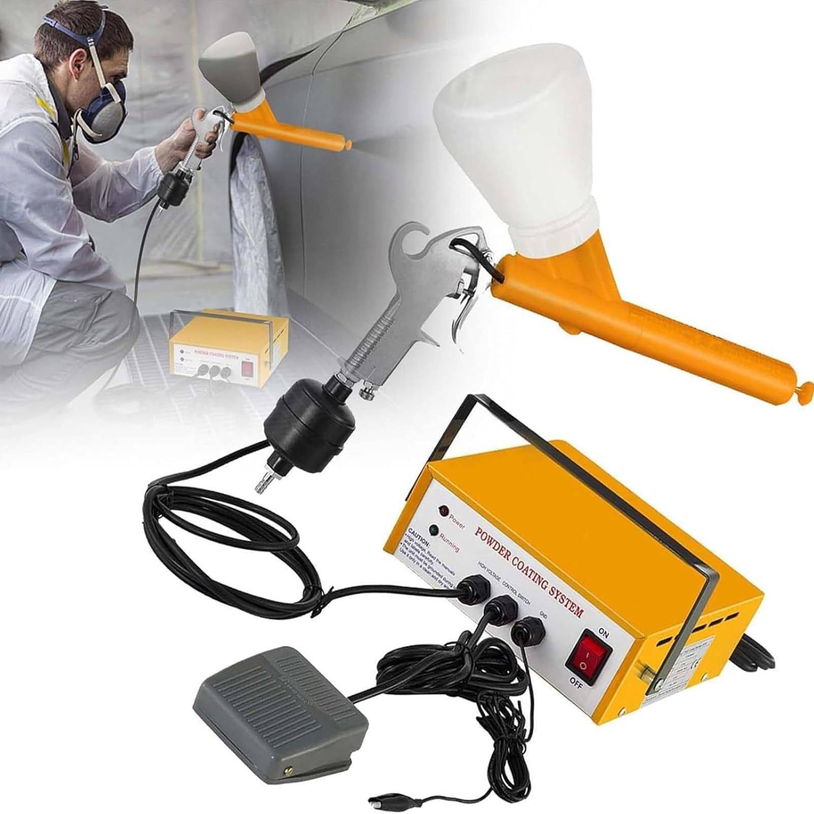 Pistola de recubrimiento en polvo portátil,kit de máquina de pulverización electrostática,sistemas de recubrimiento en polvo electrostático,pistola de pintura en aerosol,para aficionados al bricolaje.