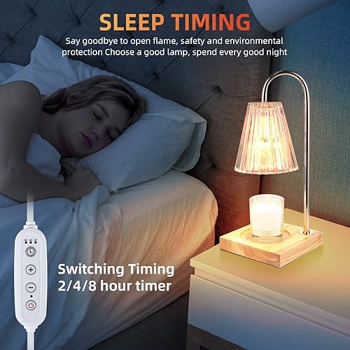 Miniatura 6 de Lámpara calentadora de velas con 4 bombillas, lámpara de vela con función de temporizador, compatible con velas de tarro, calentador de velas