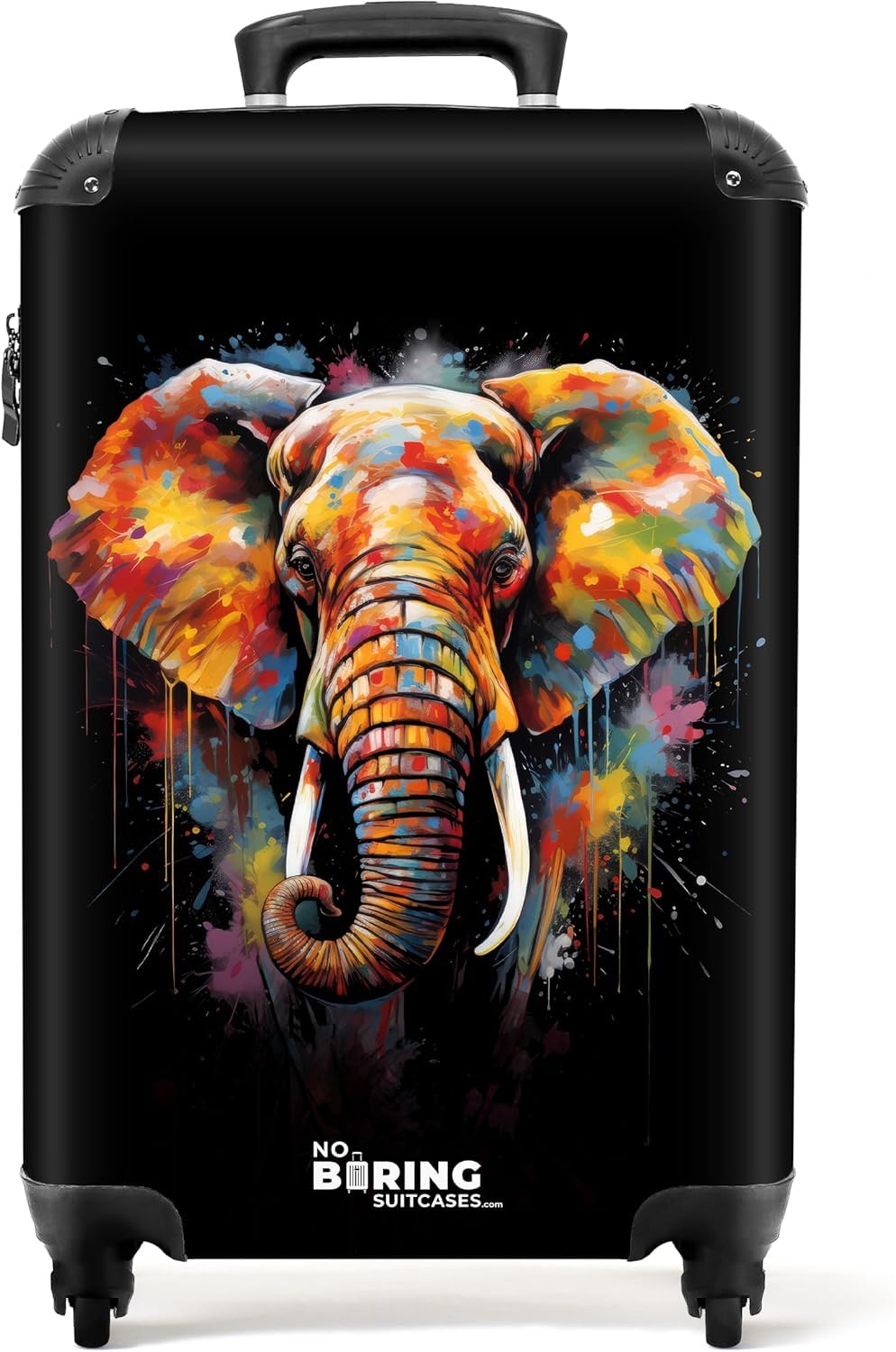NoBoringSuitcases.com Handgepäck Koffer mit Rollen, Hartschalenkoffer, Trolley, TSA Schloss, Graffiti-Druck - Mittelgroß und Klein
