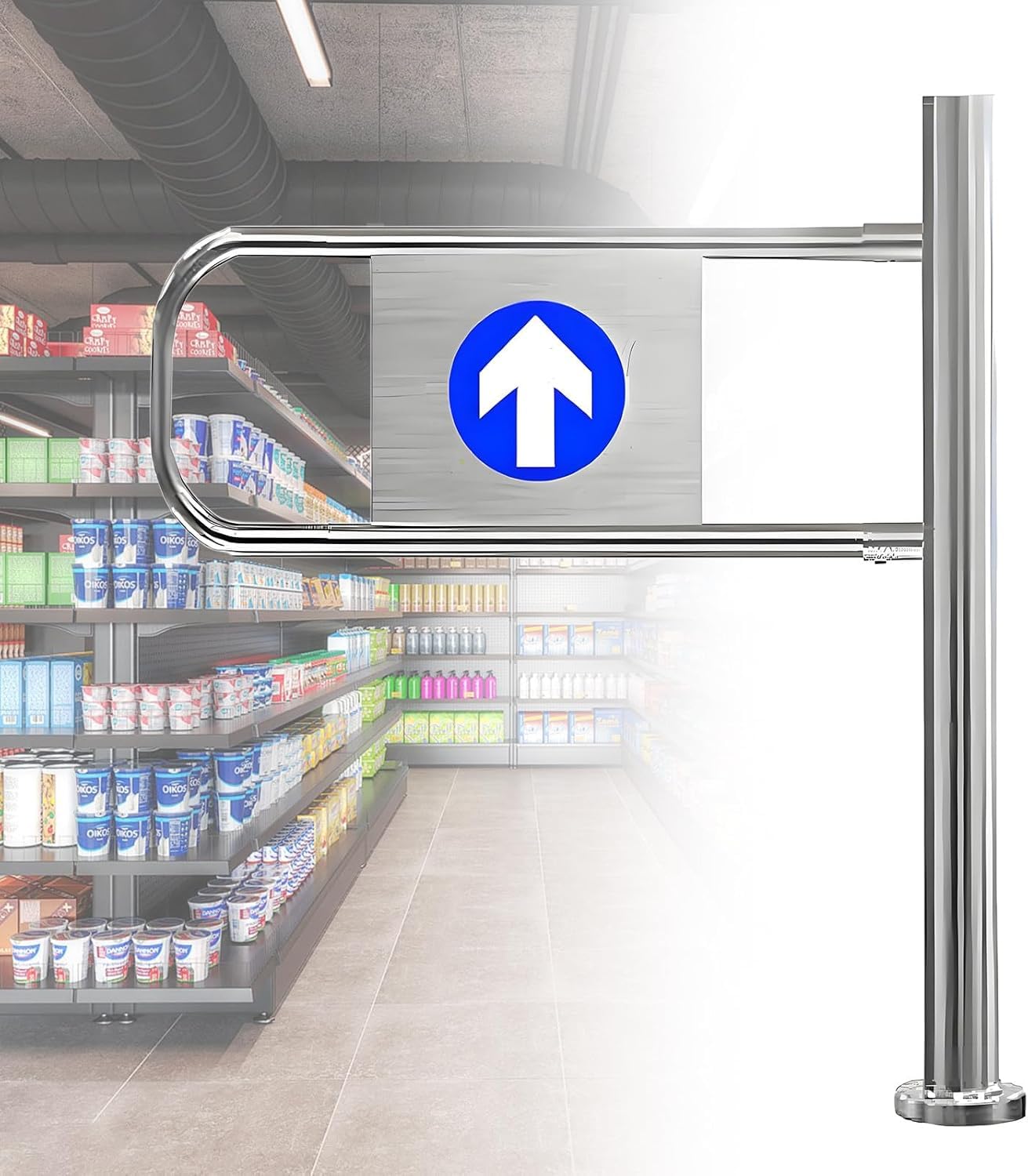 Porte piétonne 80x100 cm idéale pour l'accès aux magasins et bibliothèques