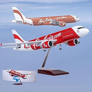 18.5" 1:150 Scale Model Airplane Airasia A320 Model Jet Collectibles Resin Plane Models with Wheels Diecast for Collection Gift,Ordinary