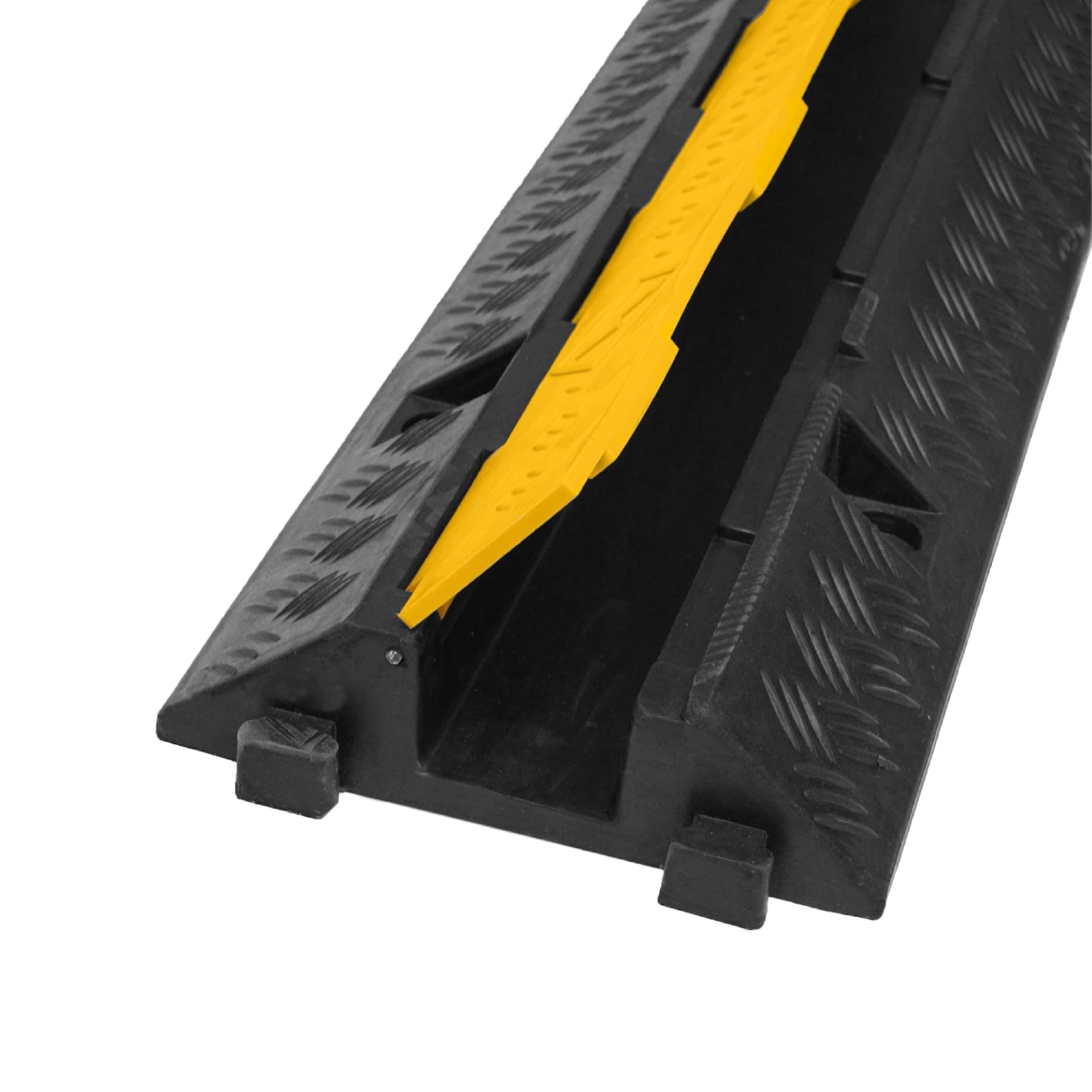 1-Kanal Kabelbrücke/Schlauchbrücke – Extra großer Kanal 70x50 mm, Überfahrschutz, Kabelkanal-Rampe für Pkw & LKW, Protector, Schutzbrücke für Kabel und Schläuche