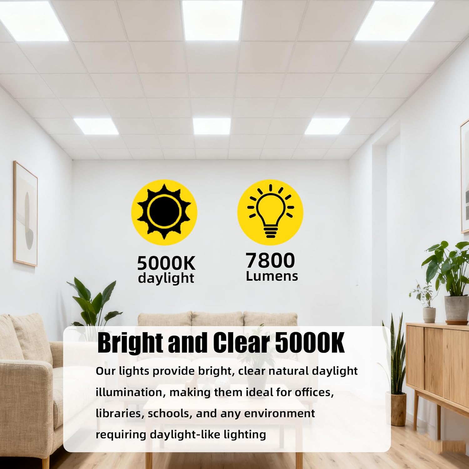 2x4 LED Flat Panel Ceiling Light,20 Pack,7800LM LED Ceiling Light Fixture,0-10V Dimmable,5000K Daylight White Recessed Edge-Lit Troffer Fixture,ETL Certificated,Dustproof,110-277V AC