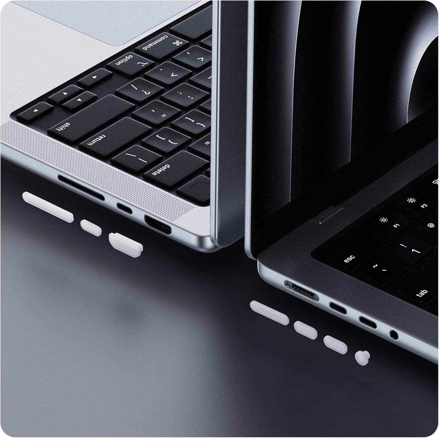 Compatible for MacBook Air 15 inch Case 2023 2024 New M3 M2 case & 7PCS Anti Dust Port Plugs Cover