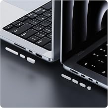 Soonjet Anti Dust Dirt Plug Cups Set for MacBook Air 13.6/15 inch M3 M2, MacBook Pro 14/16 inch M3 M2 M1 Pro/Max, MacBook Pro 13, MacBook Air 13 2018-2022 White