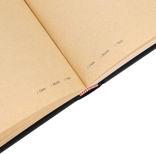 Miniatura 4 de 365 Day A5 Kraft Paper Hardcover Journals Notebook with Lock 1-Year Journal A Page A Day Daily Diary Scrapbook Numbered Blank Page Sketchbook