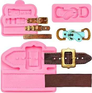 Belt Silicone Molds, Belt Straps Chocolate Molds, Santa Belt Fondant Baking Mold for Cake Decoration Cupcake Topper Candy Sugar Craft Gum Paste Clay Resin