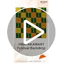 Image of varalakshmi Background| Backdrop Cloth for Decoration Green Backdrop with Orange & Yellow Flowers,8 X 5 Feet | Pooja Backdrop | Lakshmi puja backdrops