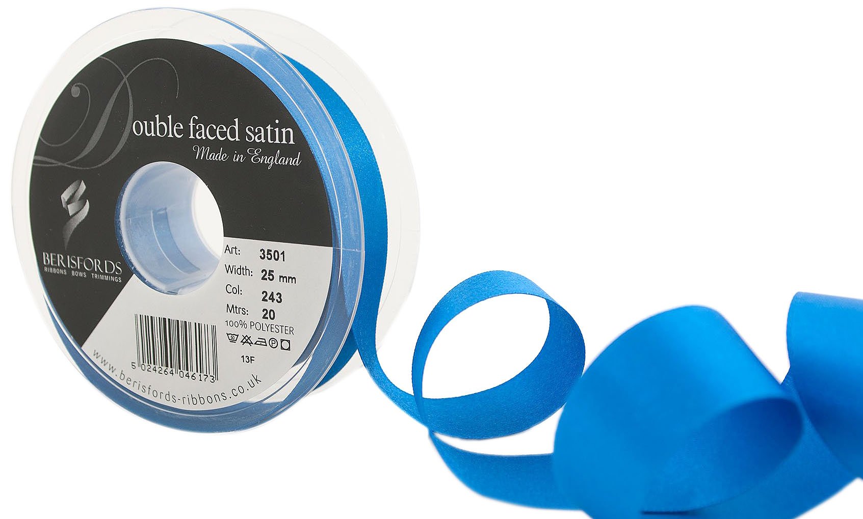 Berisfords Ribbon, 243 Dark Royal, 20 m, Blue