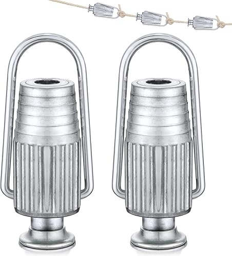 Sosation Tensor de cuerda de tendedero de metal, polea de tendedero de aluminio resistente, tensores para poleas y ropa fija, suministros para el