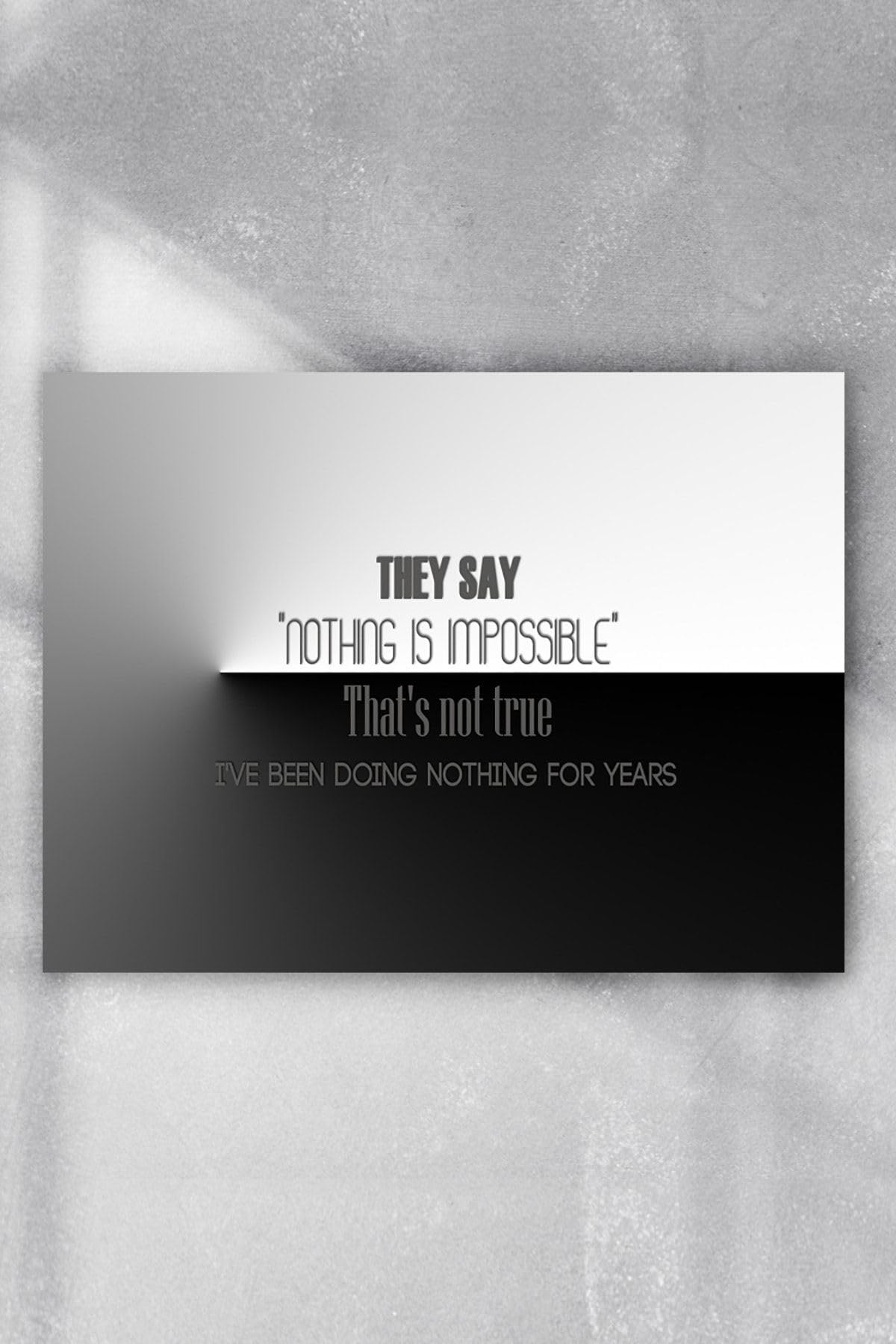 Postermanya (pster4107) Doing Nothing Eğlenceli Mizahi Poster 40x60cm