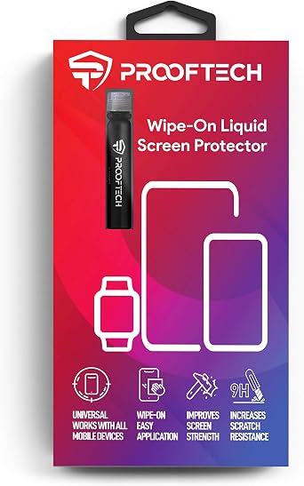Liquid Glass Screen Protector for All Smartphones Tablets and Watches Wipe On Nano Protection for Up To 4 Devices - Bottle