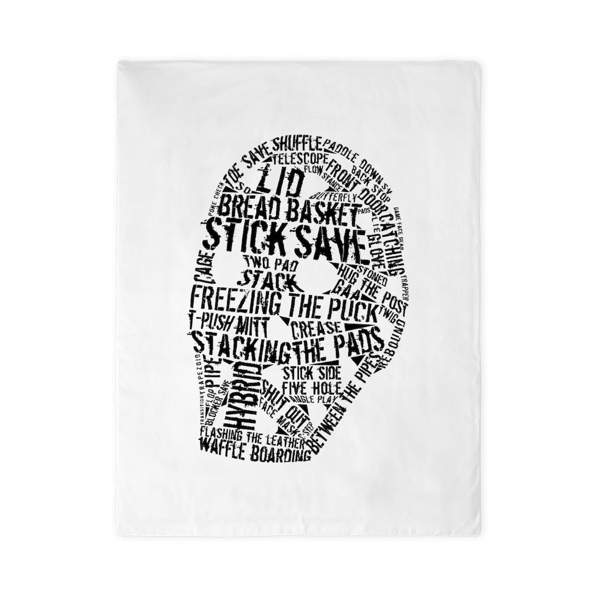 CafePress Vintage Hockey Goalie Typography Mask Twin Duvet Cover, Printed Comforter Cover, Unique Bedding,