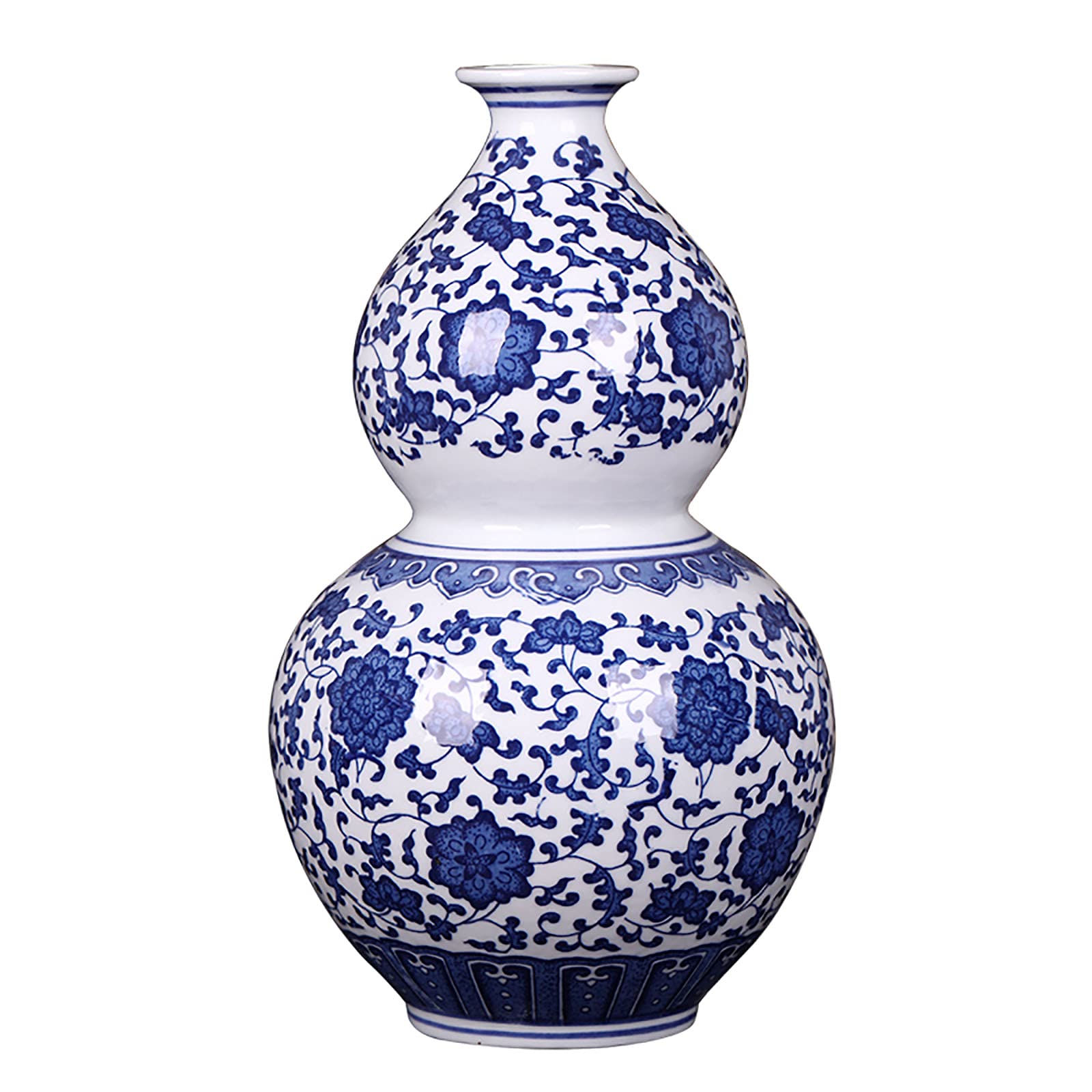 Vase en porcelaine bleu et blanc 20x33cm style Ming antique