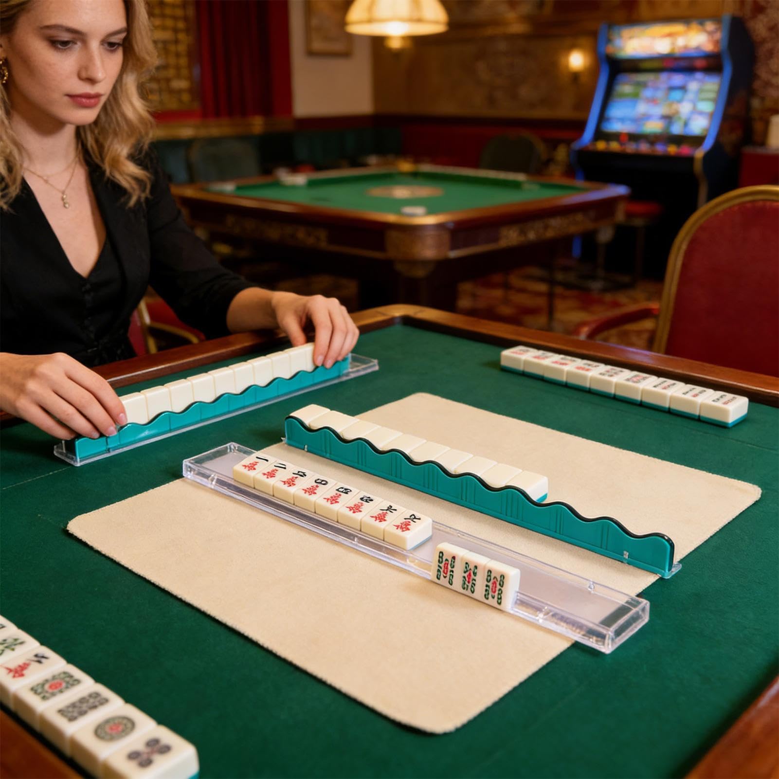 Rastrelliere Per Il Del Mahjong Con Spingitori Portatessere Trasparente Per | Rastrelliere E Spingitori Per Tessere Mahjong Per Eventi Club, Feste, Vacanze E Serate Di Giochi