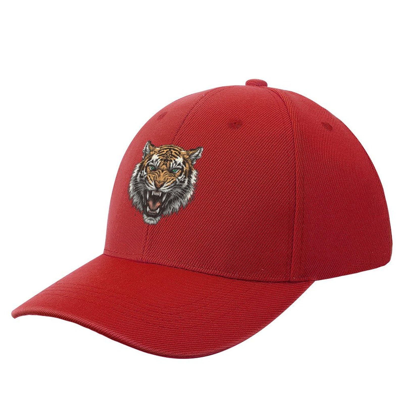 CarryGShopTiger Baseball Caps for Men and Women Fierce Animals Brave Tiger  Vintage Adjustable Cotton Dad Hat