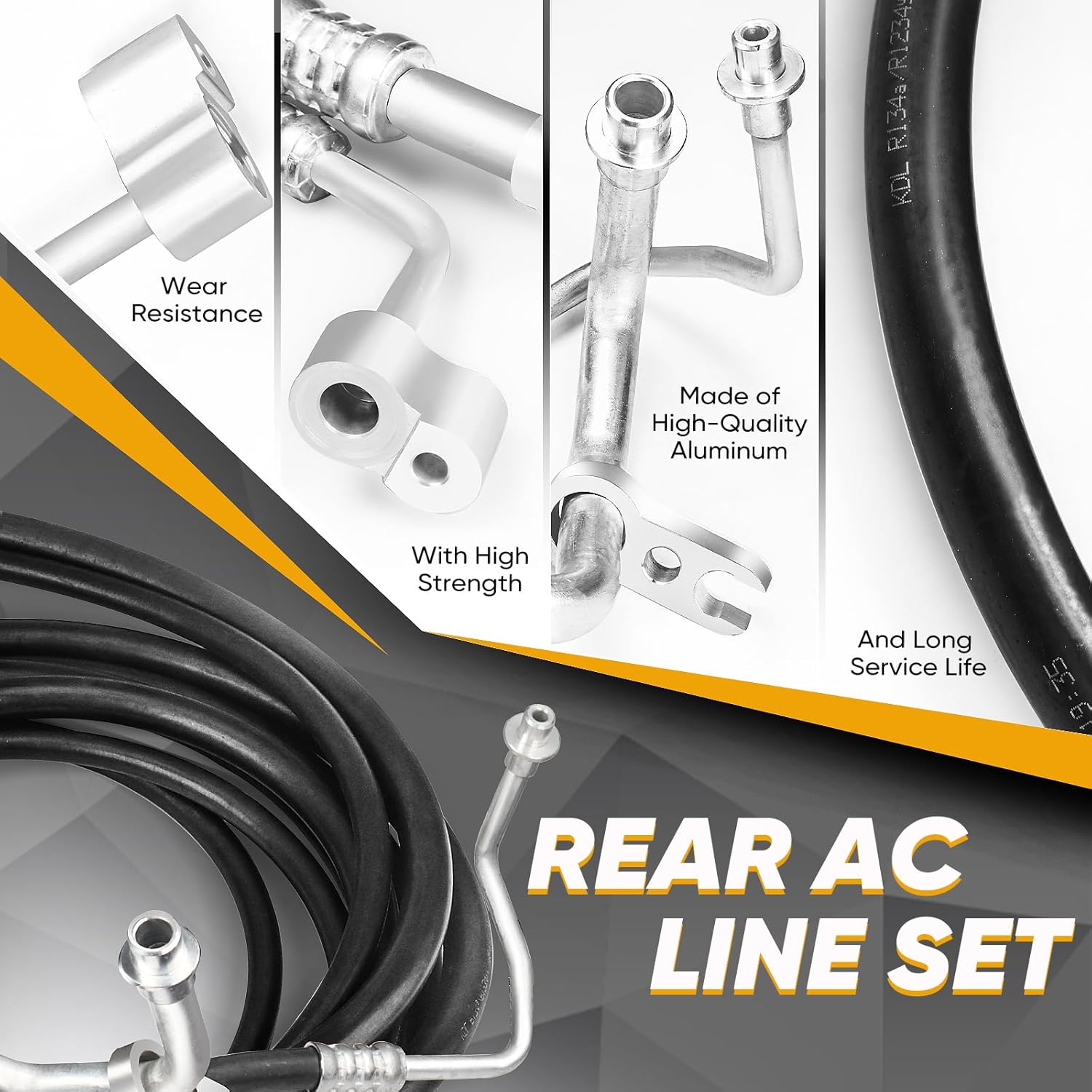 SU33468 Air Conditioning Line Hoses, Rear AC Lines Set Compatible with Chevy Suburban GMC Yukon XL Cadillac Escalade ESV 2007-2014
