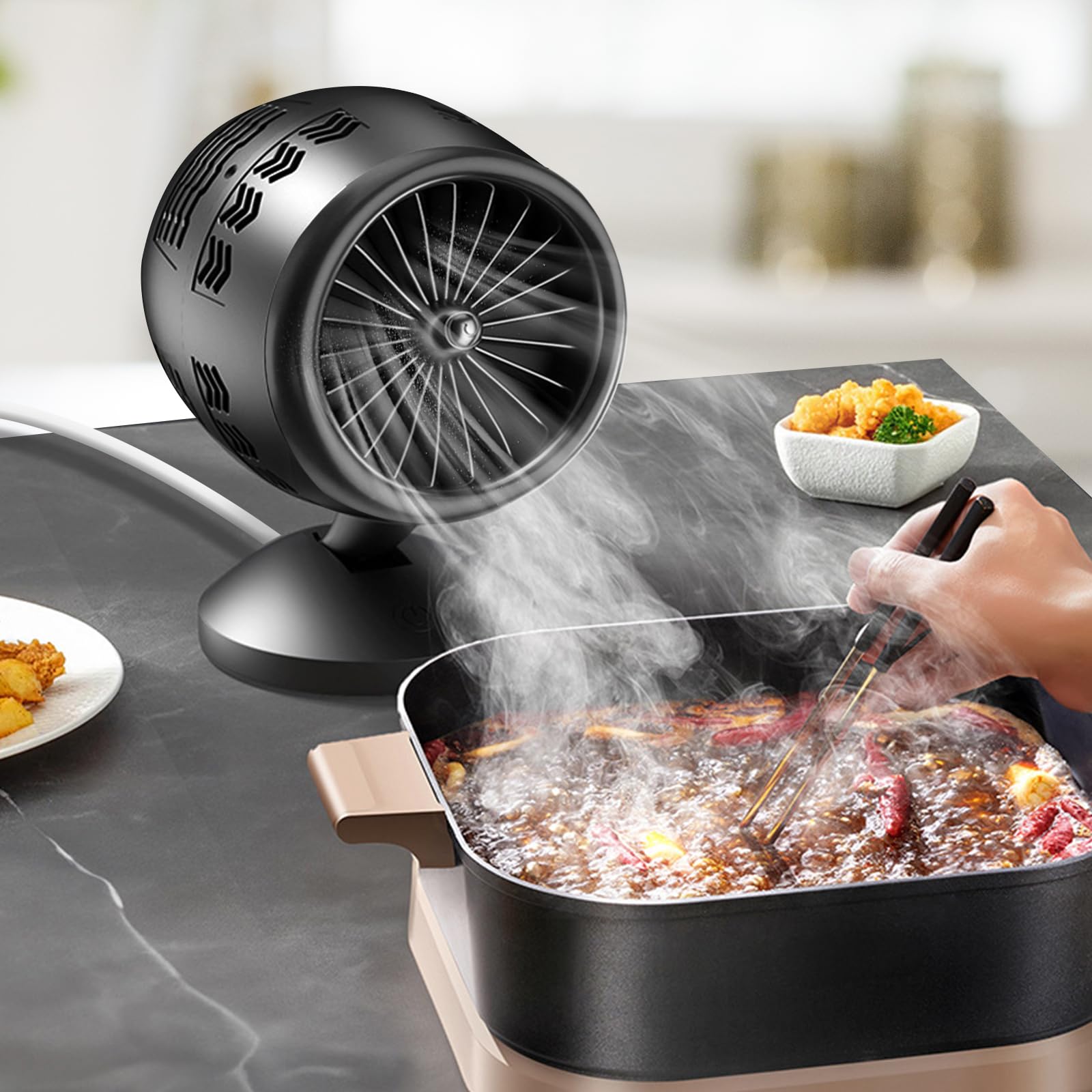 Mini Dunstabzugshaube,Geräuscharmut Mini Abzugshaube,Tragbare Abzugshaube,Mini-dunstabzugshaube,Tisch Abzugshaube für Steak Grillen BBQ Camping Wohnmobil Reise