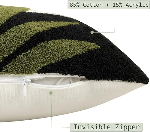 Miniatura 4 de Merrycolor Fundas de almohada decorativas de 16 x 16 pulgadas, estilo bohemio, copetudas, modernas de mediados de siglo, fundas de almohada con