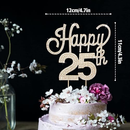 Miniatura 69 de LINGTEER Decoración de pastel de diamantes de imitación dorados para cumpleaños número 15 – Cheers to 15th Birthday Quince años de edad, decoración