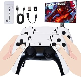 Retro Gaming Console Stick – Plug & Play Video Game System with 23 Built-in Emulators, 20,000+ Retro Games, 4K HDMI Output, Dual 2.4GHz Wireless Controllers, Classic Arcade Experience for TV-64G