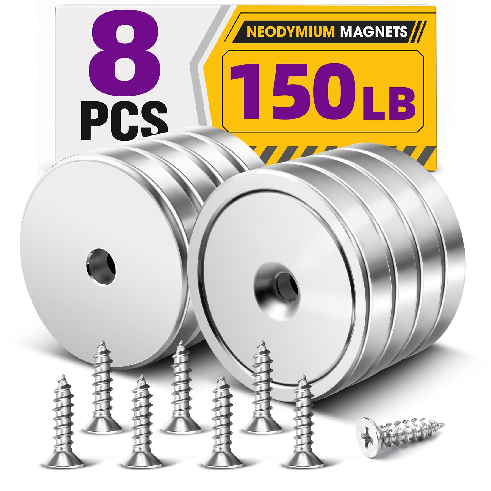 NIUKNOW 8 Pack Magnets with Holes, 110 LBS Super Strong Magnets Heavy Duty — Amazon image 9
