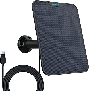 Reolink 6W Solar Panel Power Supply for Security Camera Outdoor Wireless like Argus Eco, Argus PT, Argus 3 Pro, Go Plus/PT etc, 360° Adjustable Mount, 4 Meter Cable, Black (2023 Updated Version)