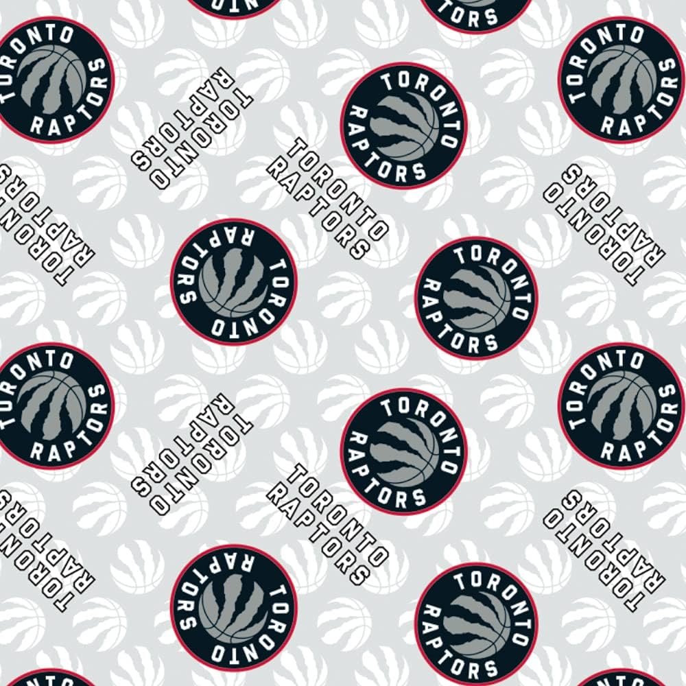 Quilting Cotton for Sewing – NBA Collection - 100% Cotton - Soft, Decorative Material - Pre-Cut 44-45 Inches Wide x 2 Yards - by Camelot Fabrics - Toronto Raptors