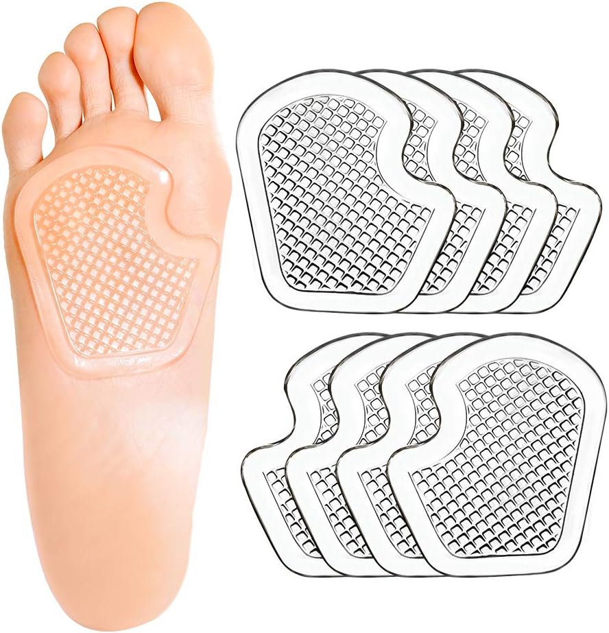 – Sesamoiditis Pads, 8 Pieces of Gel Metatarsal Cushions, Ball of Foot Cushion Protect and Relieve Metatarsal, Sesamoid, Ball of Foot Pain - 4 Pairs