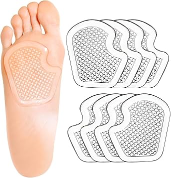 Kimihome Metatarsal Pads 8 Count Gel Cushions, Ball of Foot Cushion Protect and Relieve Metatarsal, Sesamoid, Ball of Foot Pain - 4 Pairs