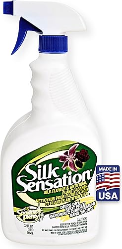 Sparkle Plenty Silk Sensation - Limpiador y brillo artificial de hojas de flores y plantas, espray de polvo de flores falsas, espray limpiador de