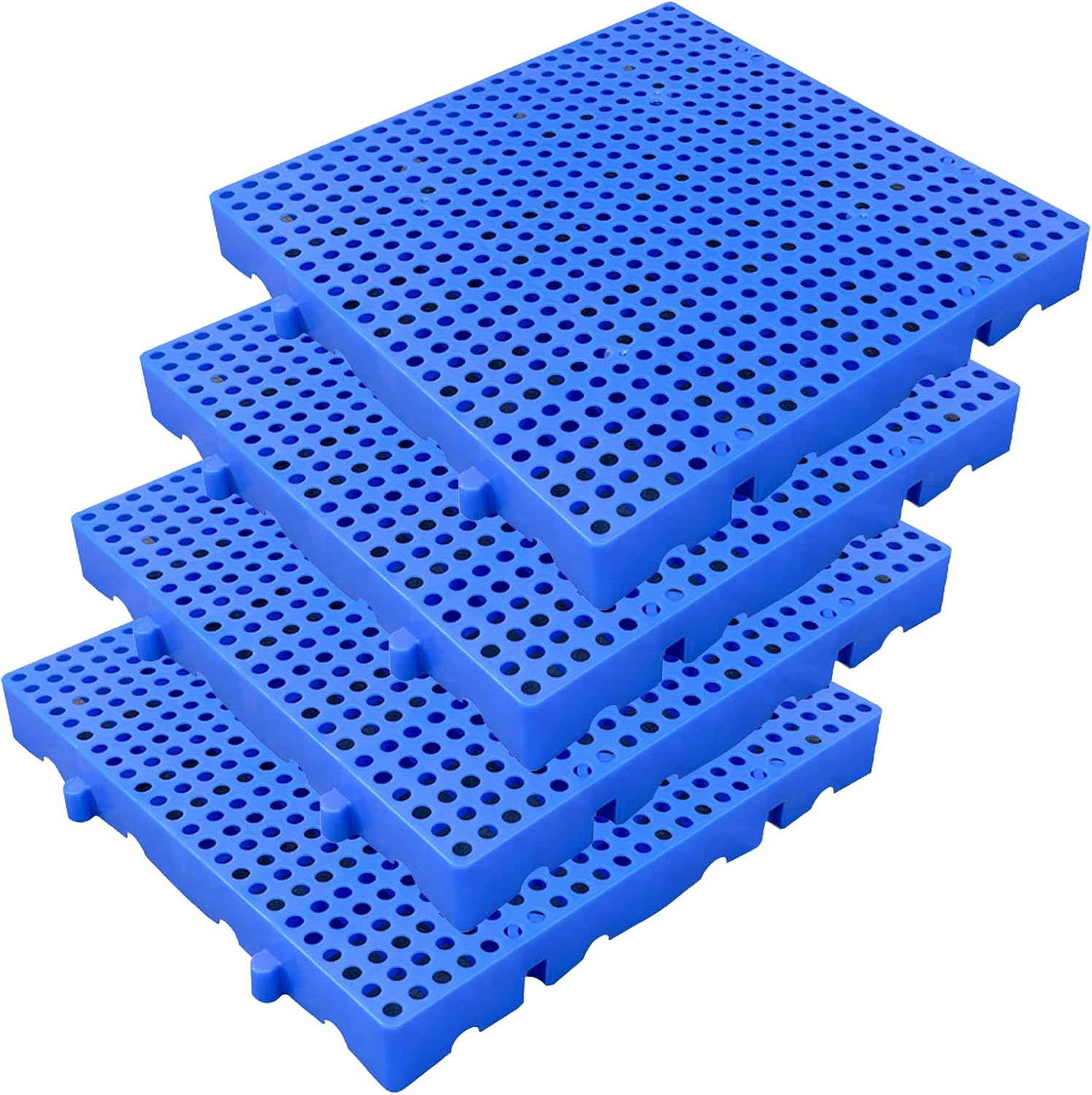 4 Pcs Portable Drainage Plastic Pallets, Lightweight Storage Racks Floor Mats Roll, Nestable Water Proof Shipping Grid Pads, Breathable Mesh Pallet,15.7x15.7x1.97in