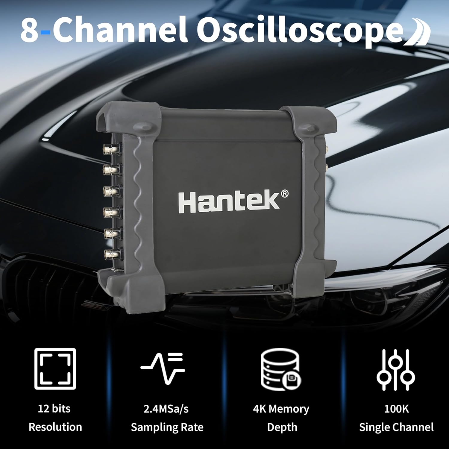 Hantek 1008C+HT201+HT30A+HT307 PC USB 8CH Automotive Diagnostic Digital Oscilloscope/DAQ/Programmable Generator
