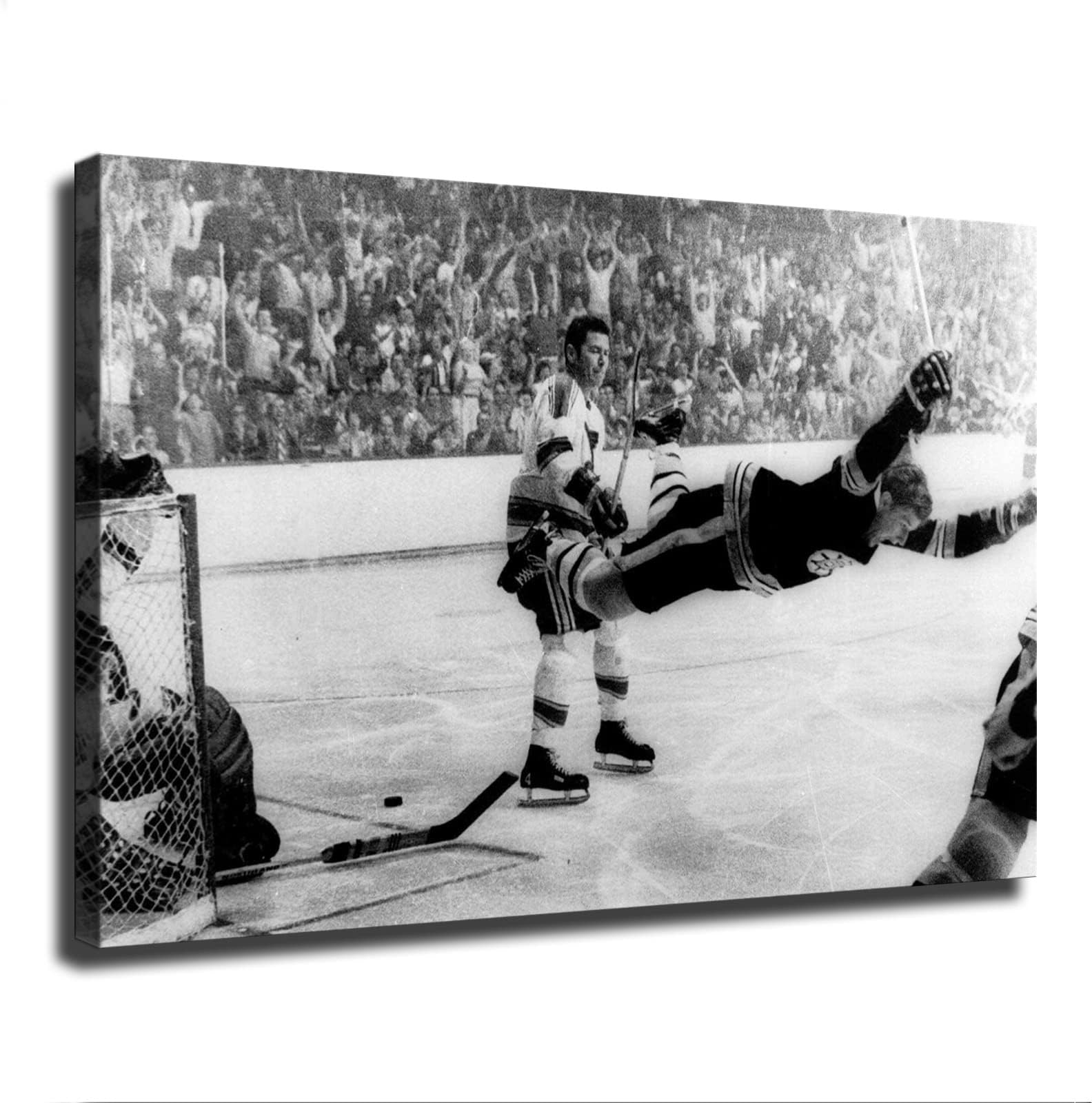 Bobby Orr The Flying Goal Art Hockey Greats Canvas Art Poster and Wall Art Picture Print Modern Family Bedroom Decor Posters (Unframed,08×12inch)