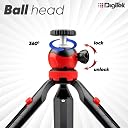 DIGITEK® (DTR-200MT) 18CM Flexible & Portable Mini Tripod with Smartphone Holder & 360° Ball Head, 1kg Load Capacity, 2 Section Adjustment, Rubber Feet, For Smartphones, Compact Cameras, GoPro Cameras gallery image