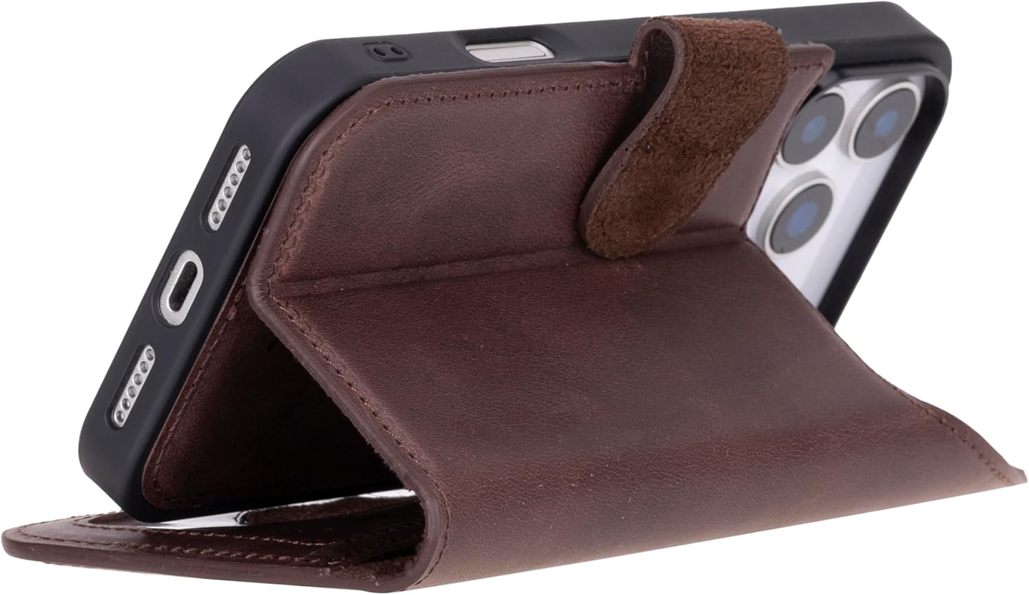 Venito Handcrafted Wallet Case for iPhone 17 Pro Max (6.9"), Detachable Magnetic Flip Cover, Compatible with MagSafe, Kickstand, Premium Leather, Drop/Impact Protection, Strong Magnets, Coffee Brown