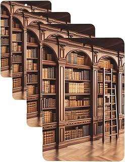 Library Bookcase Car Air Freshener Cards for Women Men 4 Pack Cute Car Accessories Long Lasting Scent Car Diffuser Hanging Auto Aromatherapy Tablets Car Fresheners Gifts