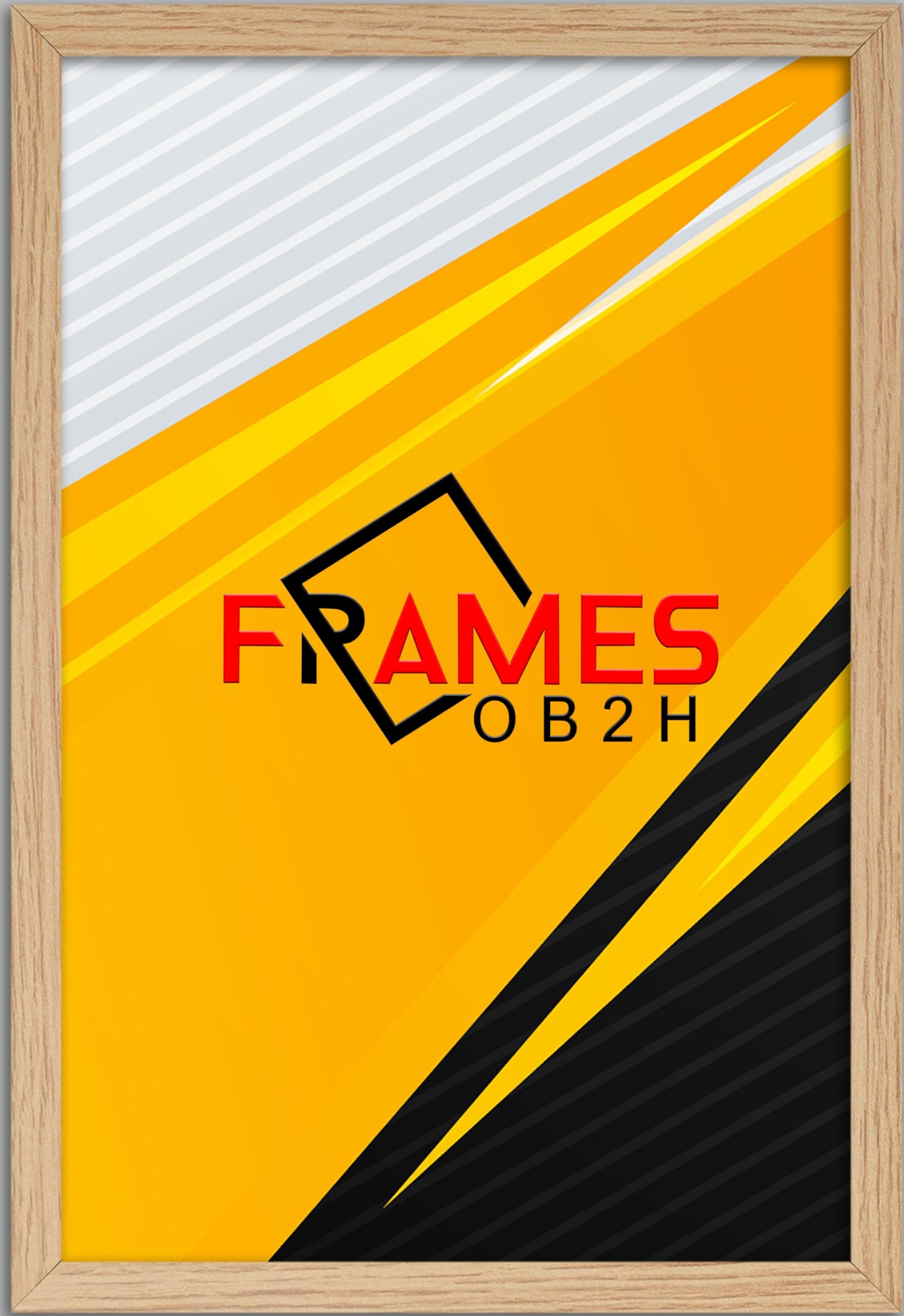Ob2h Oak Thin 20Mm Range Picture Frame Photo Frame Black,White, (Modern, 12X10 Inch)