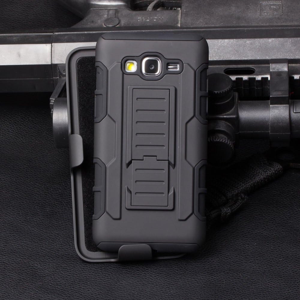 Cocomii Robot Belt Clip Holster Galaxy Grand Prime Case, Slim Thin Matte Kickstand Swivel Belt Clip Holster Reinforced Drop Protection Bumper Cover Compatible with Samsung Galaxy Grand Prime (Black)