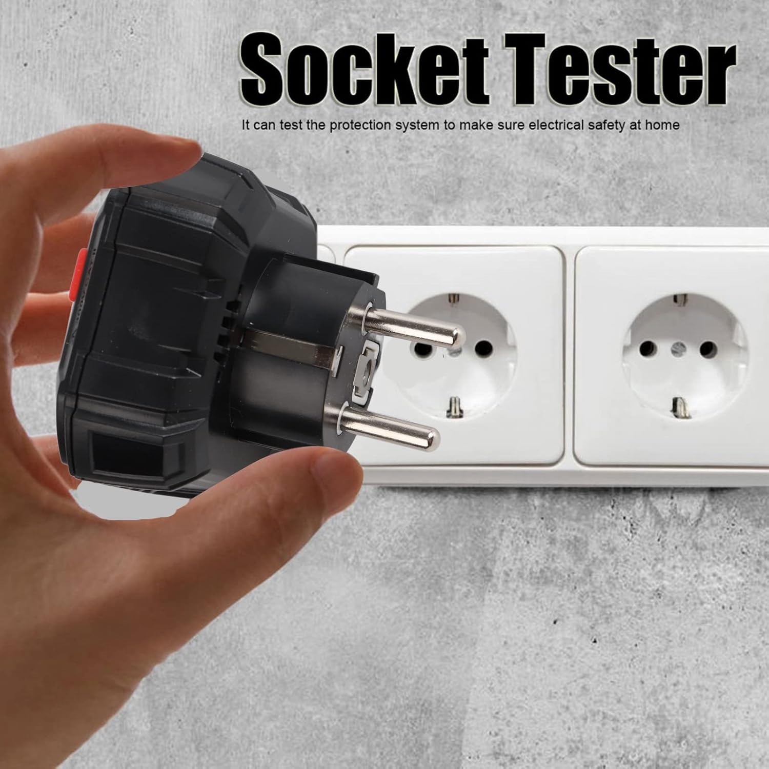 Inserting the HT107D Socket Tester into an outlet