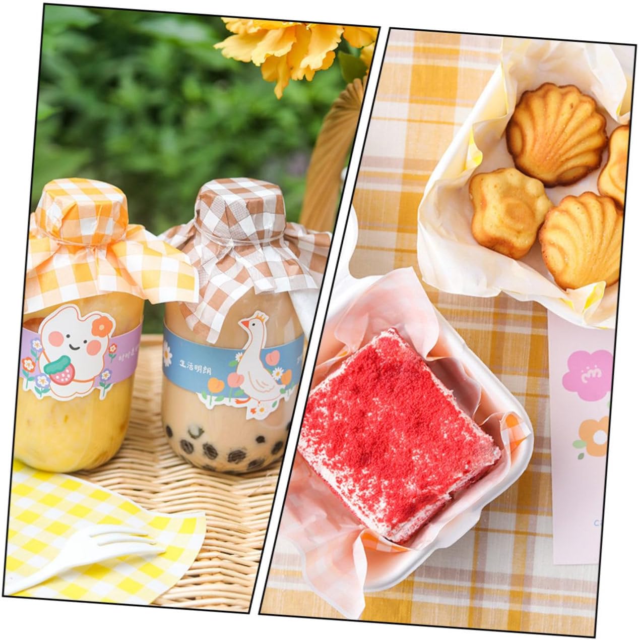 50 Sheets Orange Greaseproof Paper for Baking Cake and Sandwiches