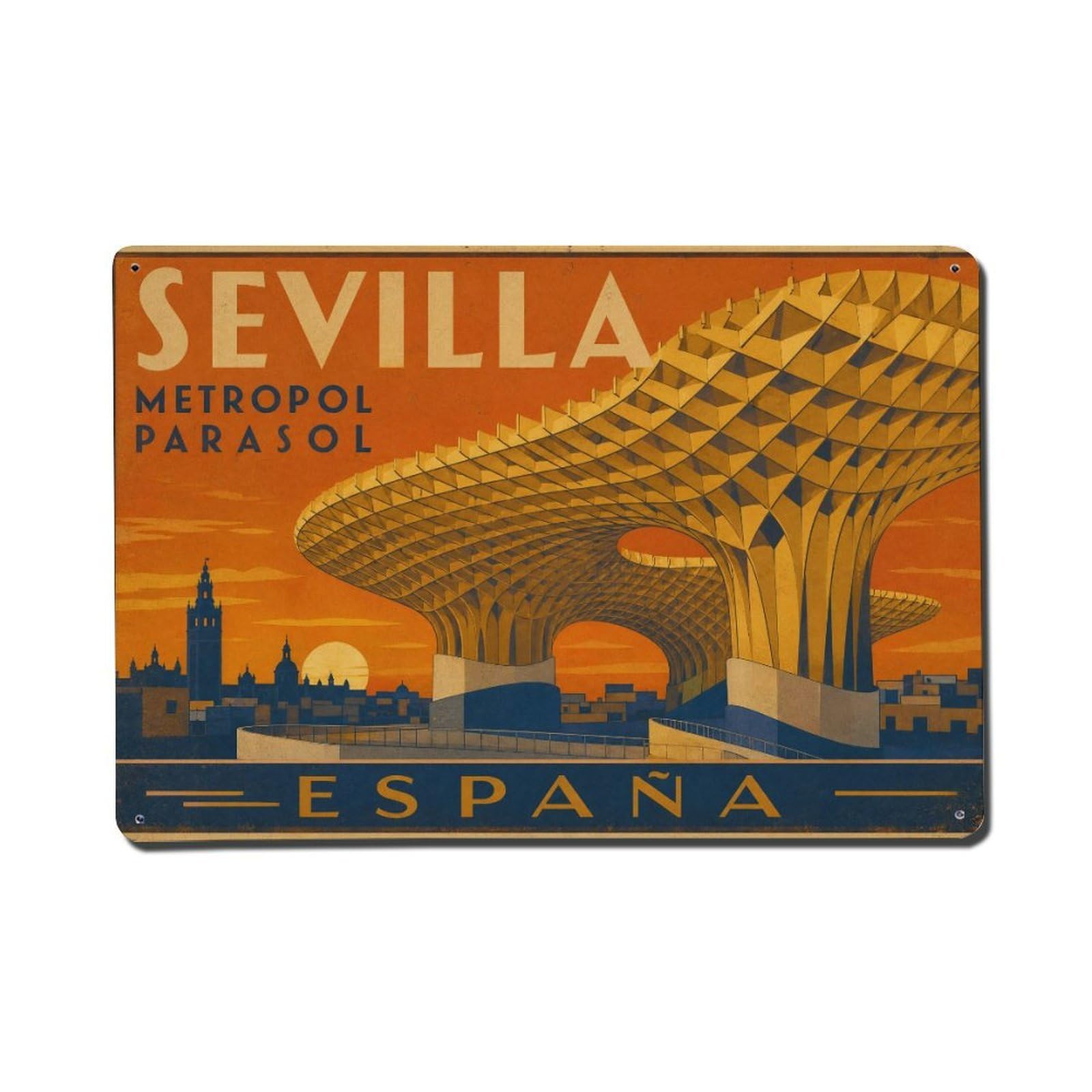 Metal Tin Sign Vintage Travel Spain
